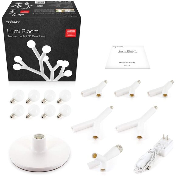 Modern Mod White Table Lamp Tenergy Lumi Bloom Transformable LED Home Desk - Picture 2 of 4